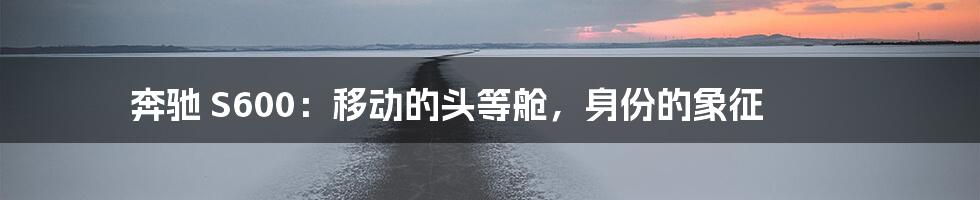 奔驰 S600:移动的头等舱,身份的象征