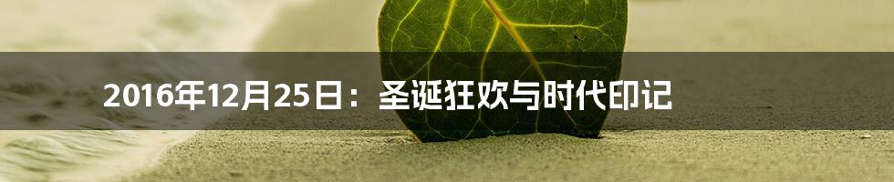 2016年12月25日：圣诞狂欢与时代印记