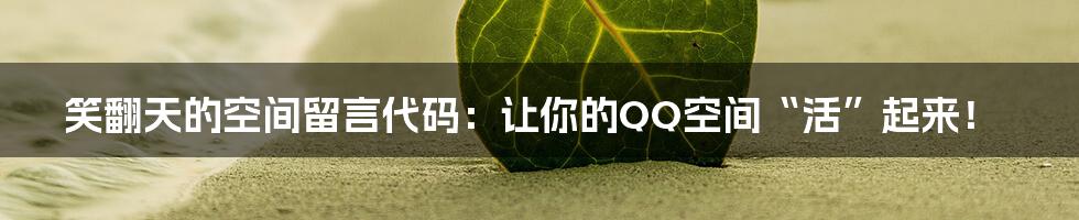笑翻天的空间留言代码:让你的QQ空间“活”起来!