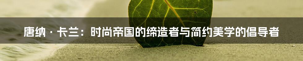 唐纳·卡兰：时尚帝国的缔造者与简约美学的倡导者