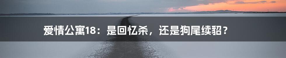 爱情公寓18：是回忆杀，还是狗尾续貂？