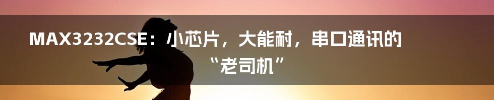 MAX3232CSE：小芯片，大能耐，串口通讯的“老司机”