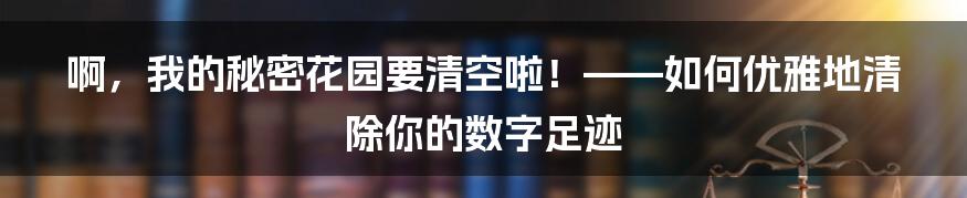 啊，我的秘密花园要清空啦！——如何优雅地清除你的数字足迹