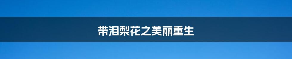 带泪梨花之美丽重生