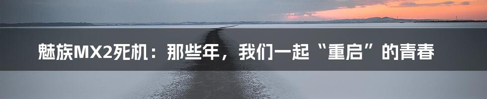 魅族MX2死机：那些年，我们一起“重启”的青春