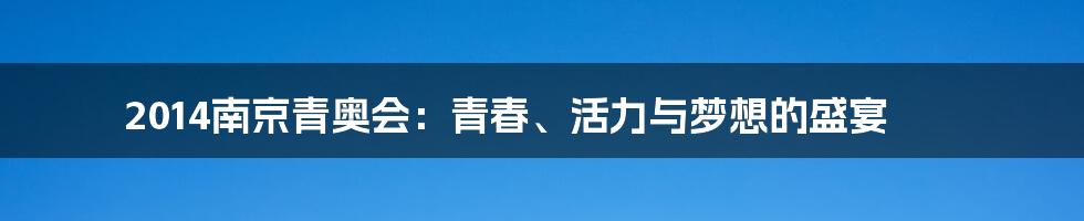 2014南京青奥会：青春、活力与梦想的盛宴