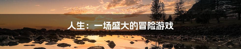 人生：一场盛大的冒险游戏