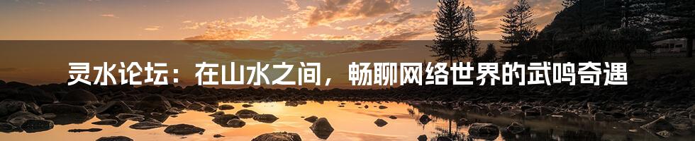 灵水论坛:在山水之间,畅聊网络世界的武鸣奇遇