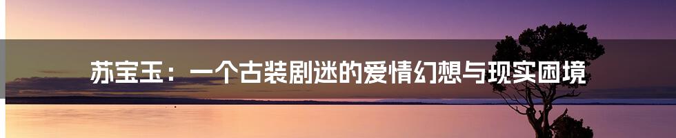 苏宝玉：一个古装剧迷的爱情幻想与现实困境