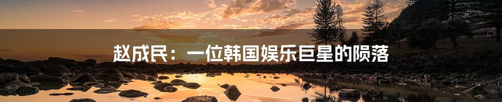 赵成民：一位韩国娱乐巨星的陨落