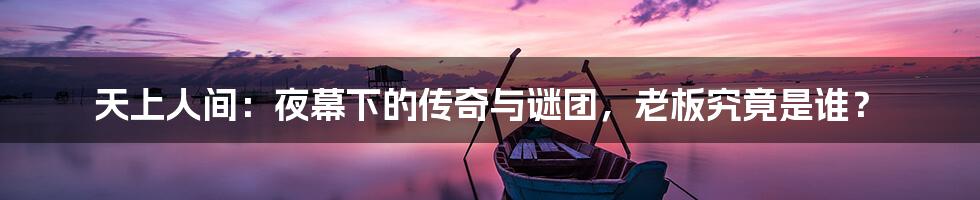 天上人间:夜幕下的传奇与谜团,老板究竟是谁?