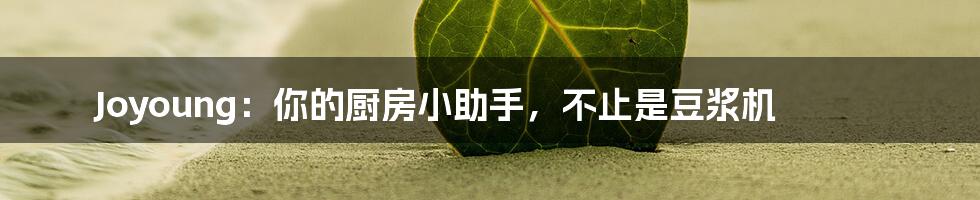 Joyoung：你的厨房小助手，不止是豆浆机
