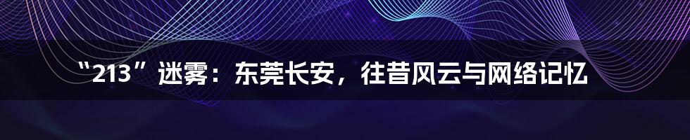 “213”迷雾:东莞长安,往昔风云与网络记忆