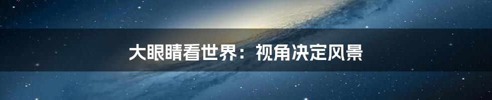 大眼睛看世界：视角决定风景