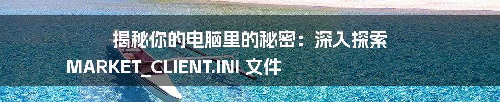 揭秘你的电脑里的秘密：深入探索 MARKET_CLIENT.INI 文件