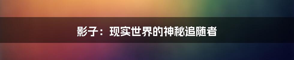 影子：现实世界的神秘追随者