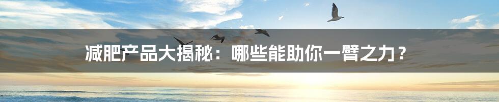 减肥产品大揭秘：哪些能助你一臂之力？
