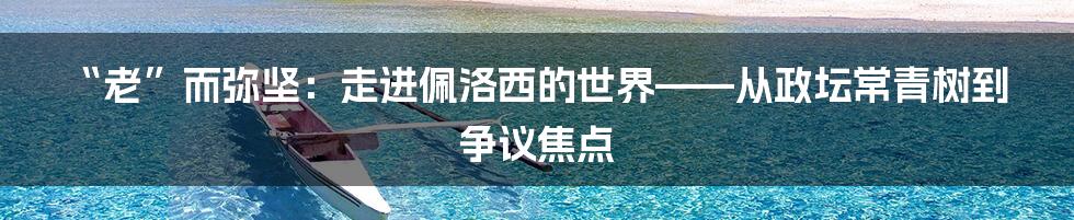 “老”而弥坚:走进佩洛西的世界——从政坛常青树到争议焦点