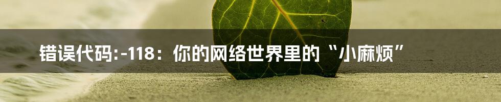 错误代码:-118：你的网络世界里的“小麻烦”