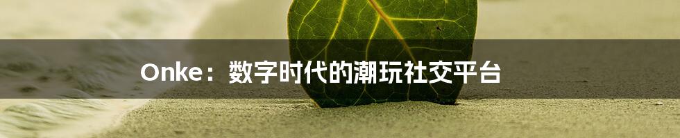 Onke：数字时代的潮玩社交平台