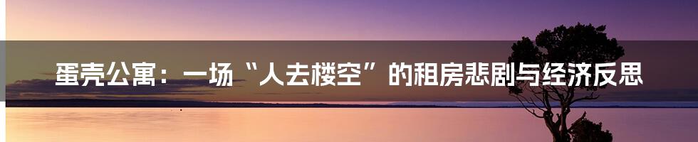 蛋壳公寓：一场“人去楼空”的租房悲剧与经济反思