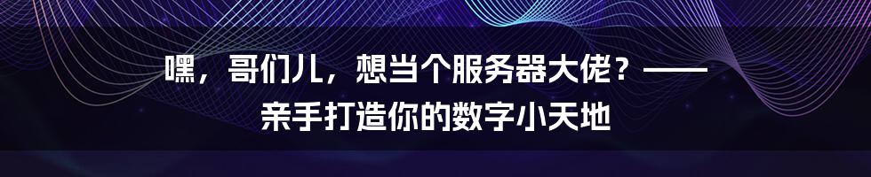 嘿,哥们儿,想当个服务器大佬?—— 亲手打造你的数字小天地