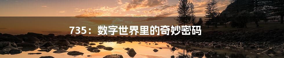 735：数字世界里的奇妙密码