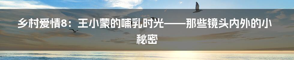 乡村爱情8:王小蒙的哺乳时光——那些镜头内外的小秘密