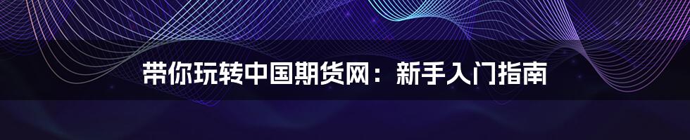 带你玩转中国期货网：新手入门指南