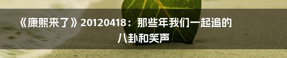《康熙来了》20120418:那些年我们一起追的八卦和笑声