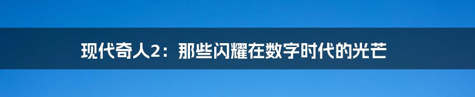 现代奇人2：那些闪耀在数字时代的光芒