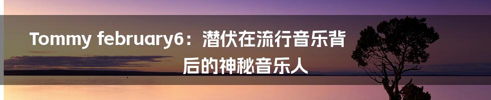 Tommy february6:潜伏在流行音乐背后的神秘音乐人