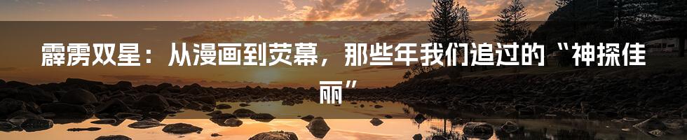 霹雳双星：从漫画到荧幕，那些年我们追过的“神探佳丽”