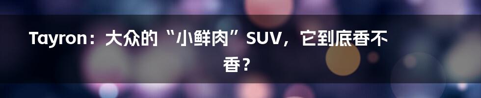 Tayron:大众的“小鲜肉”SUV,它到底香不香?