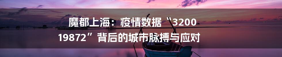魔都上海:疫情数据“3200 19872”背后的城市脉搏与应对