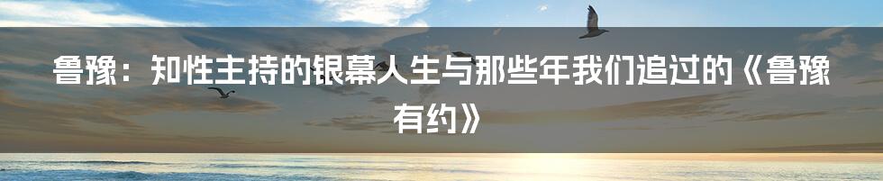 鲁豫：知性主持的银幕人生与那些年我们追过的《鲁豫有约》