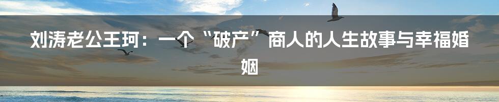 刘涛老公王珂:一个“破产”商人的人生故事与幸福婚姻
