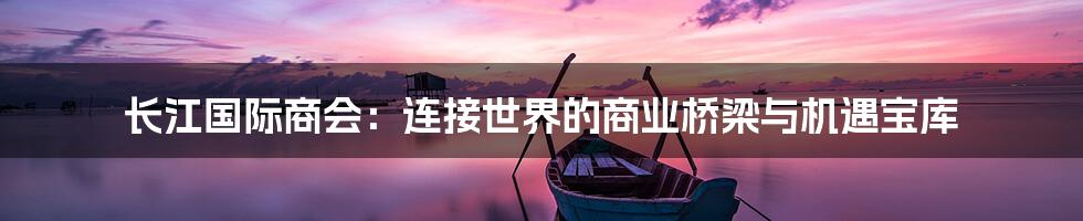 长江国际商会:连接世界的商业桥梁与机遇宝库