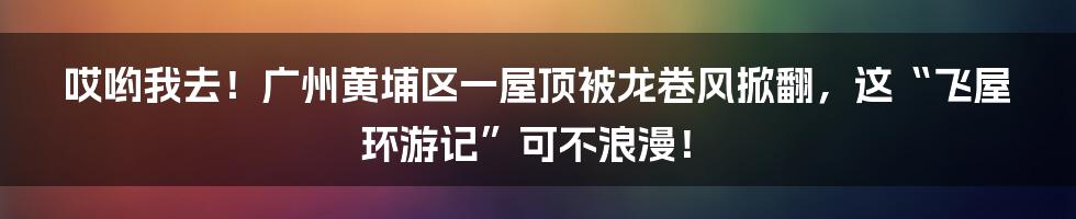 哎哟我去！广州黄埔区一屋顶被龙卷风掀翻，这“飞屋环游记”可不浪漫！