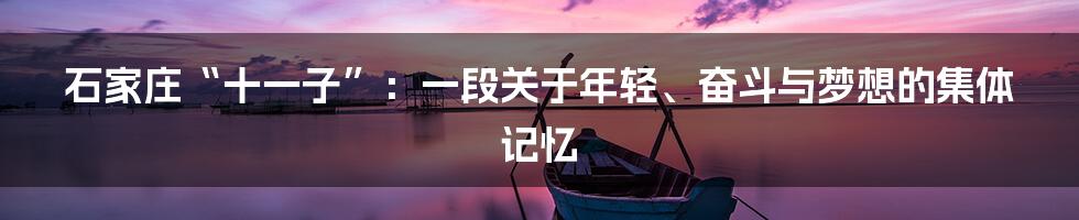 石家庄“十一子”：一段关于年轻、奋斗与梦想的集体记忆