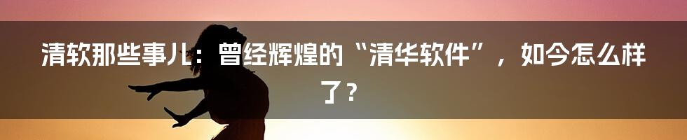清软那些事儿：曾经辉煌的“清华软件”，如今怎么样了？