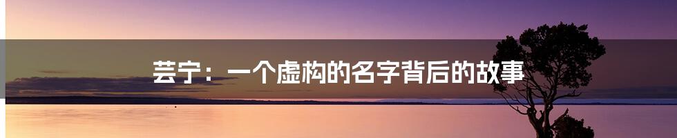 芸宁:一个虚构的名字背后的故事