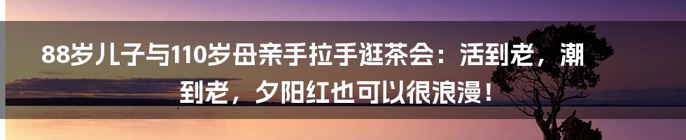 88岁儿子与110岁母亲手拉手逛茶会：活到老，潮到老，夕阳红也可以很浪漫！