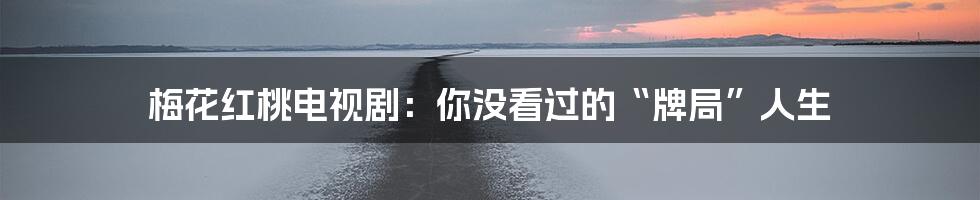 梅花红桃电视剧：你没看过的“牌局”人生