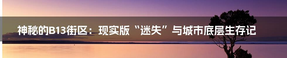 神秘的B13街区:现实版“迷失”与城市底层生存记