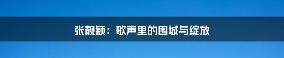 张靓颖：歌声里的围城与绽放