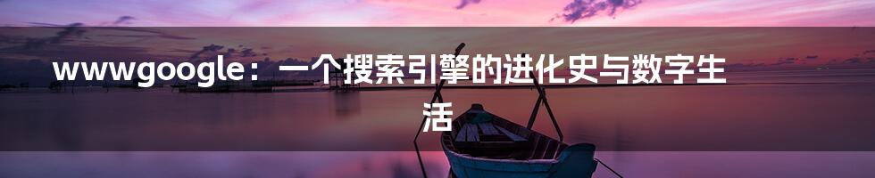 wwwgoogle:一个搜索引擎的进化史与数字生活