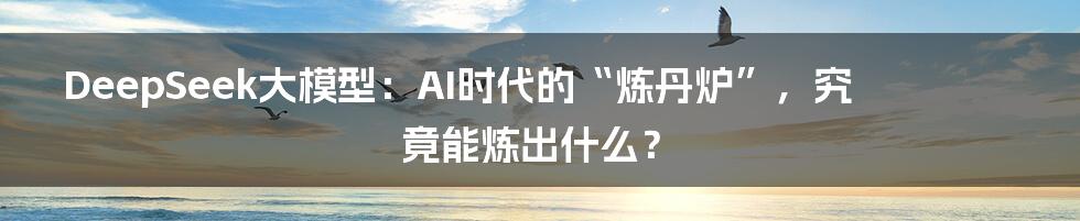 DeepSeek大模型：AI时代的“炼丹炉”，究竟能炼出什么？