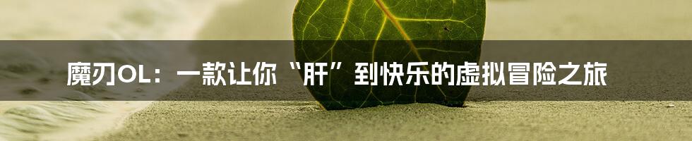 魔刃OL:一款让你“肝”到快乐的虚拟冒险之旅