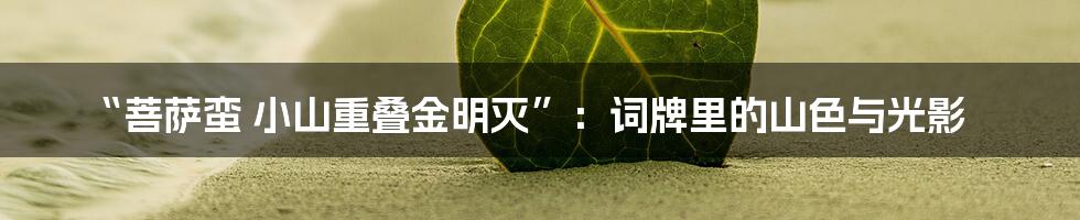 “菩萨蛮 小山重叠金明灭”:词牌里的山色与光影